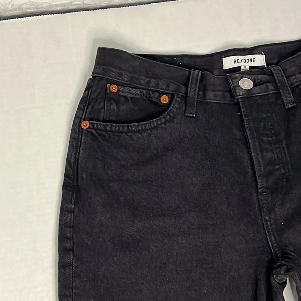 RE/DONE SKINNY BOOT BLACK RAW HEM JEANS 26